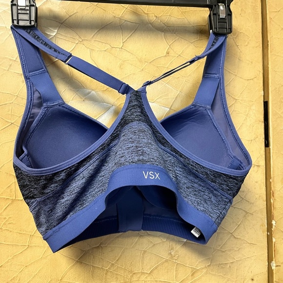 Victorias Secret VSX Sports Bra 36C Front Zip Closure Underwire Adjustable Blue - Picture 4 of 4